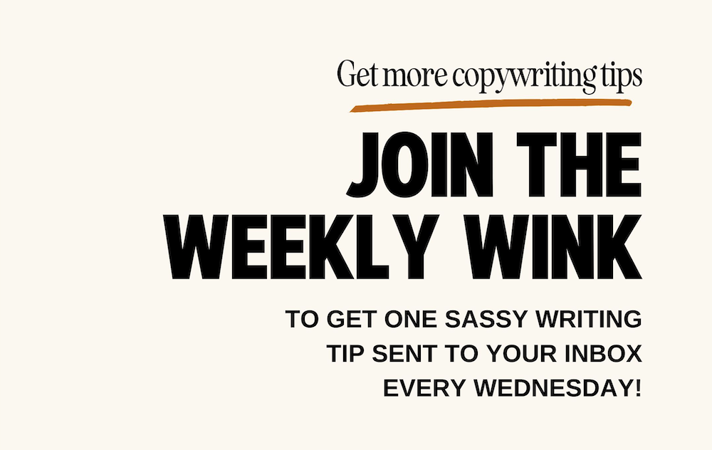 Weekly Wink copywriting newsletter graphic