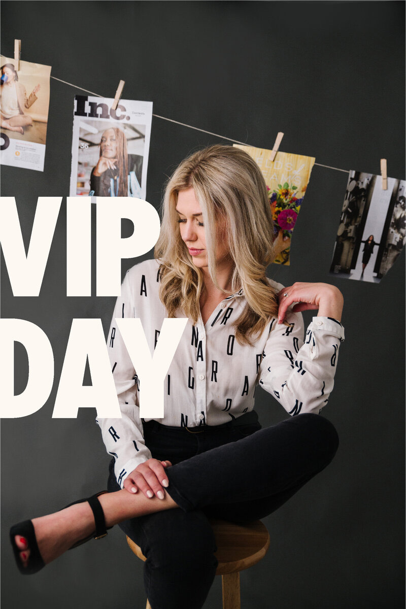 Quotable Copy VIP Day graphic for creative business day rates