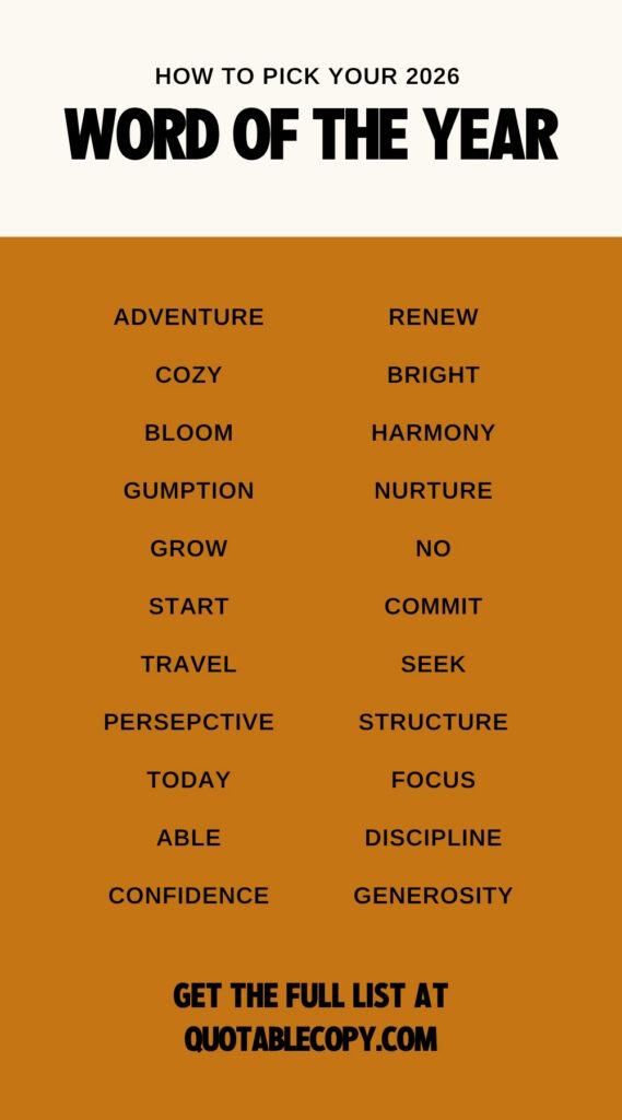 "Word of the Year Ideas" Pinterest graphic