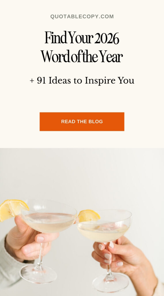 "Word of the Year Ideas" Pinterest graphic