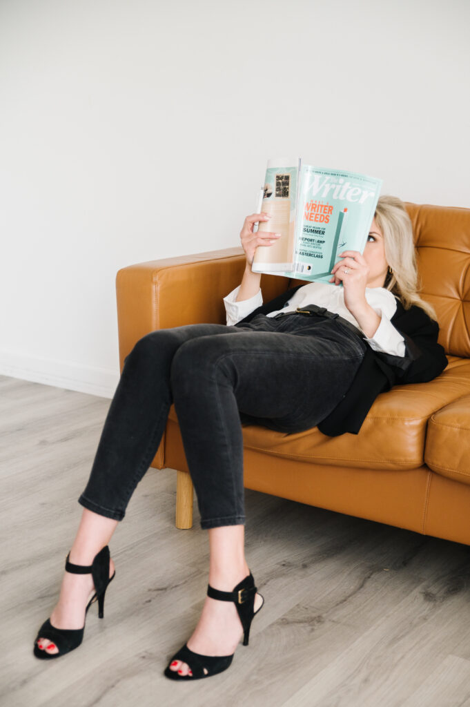 A woman slouching on a couch, representing decision fatigue