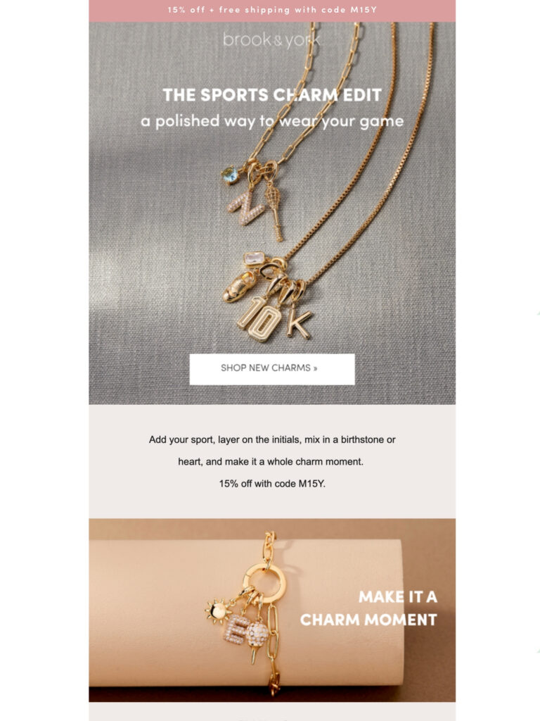 Brook & York marketing email example